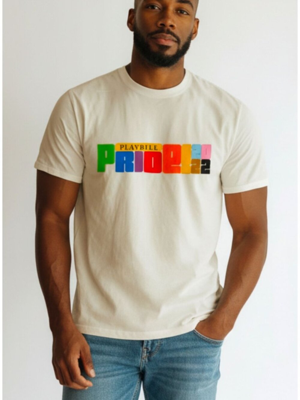 Playbill Pride 2022 Beige T-Shirt Gildan Softstyle Cotton Blend Size M